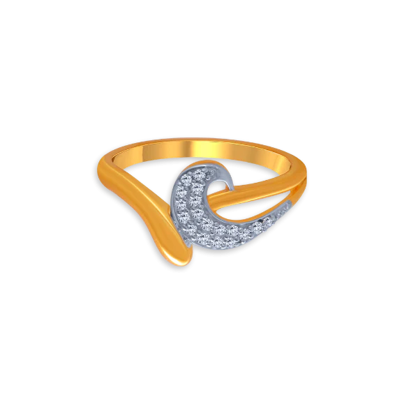 14KT (585) Yellow Gold And American Diamond Ring For Women - Image 2