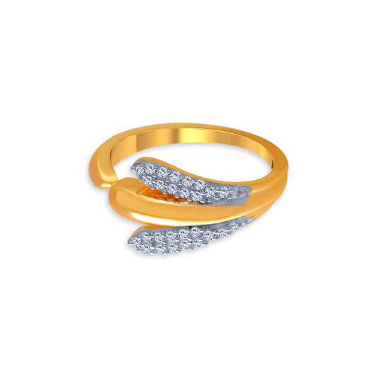 14KT (585) Yellow Gold And American Diamond Ring For Women - Image 2