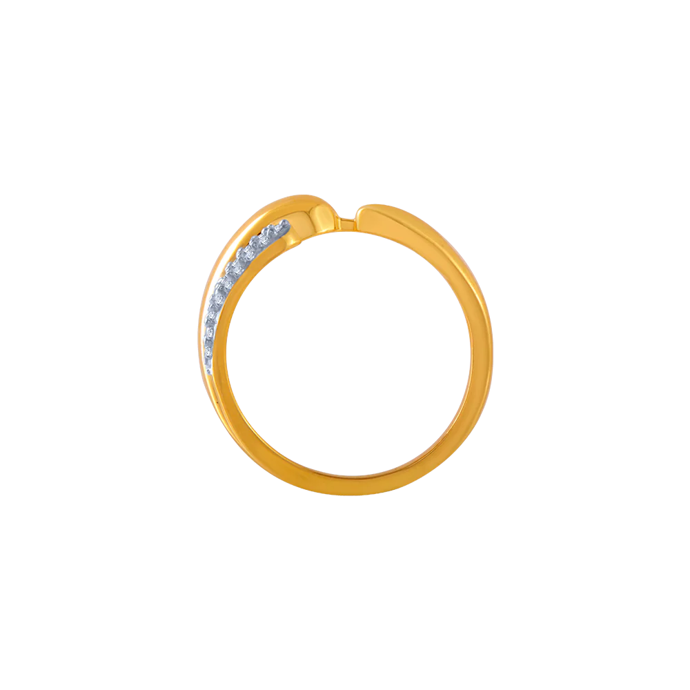 14KT (585) Yellow Gold And American Diamond Ring For Women - Image 3