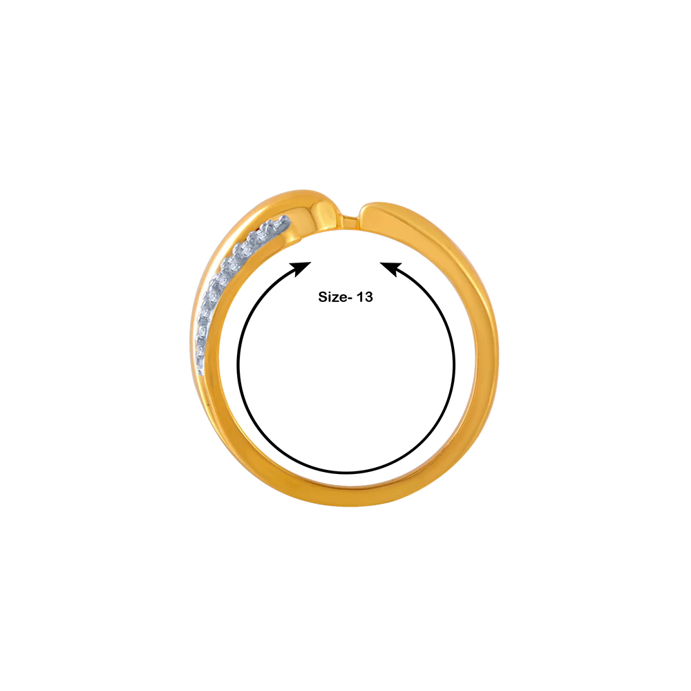 14KT (585) Yellow Gold And American Diamond Ring For Women - Image 5