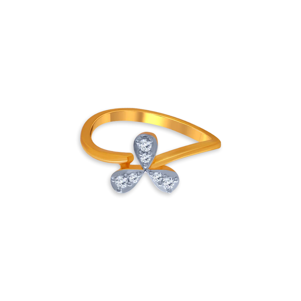 14KT (585) Yellow Gold And American Diamond Ring For Women - Image 2