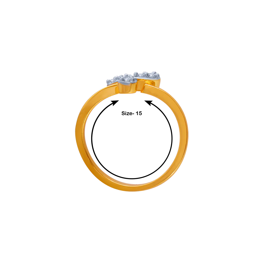 14KT (585) Yellow Gold And American Diamond Ring For Women - Image 5