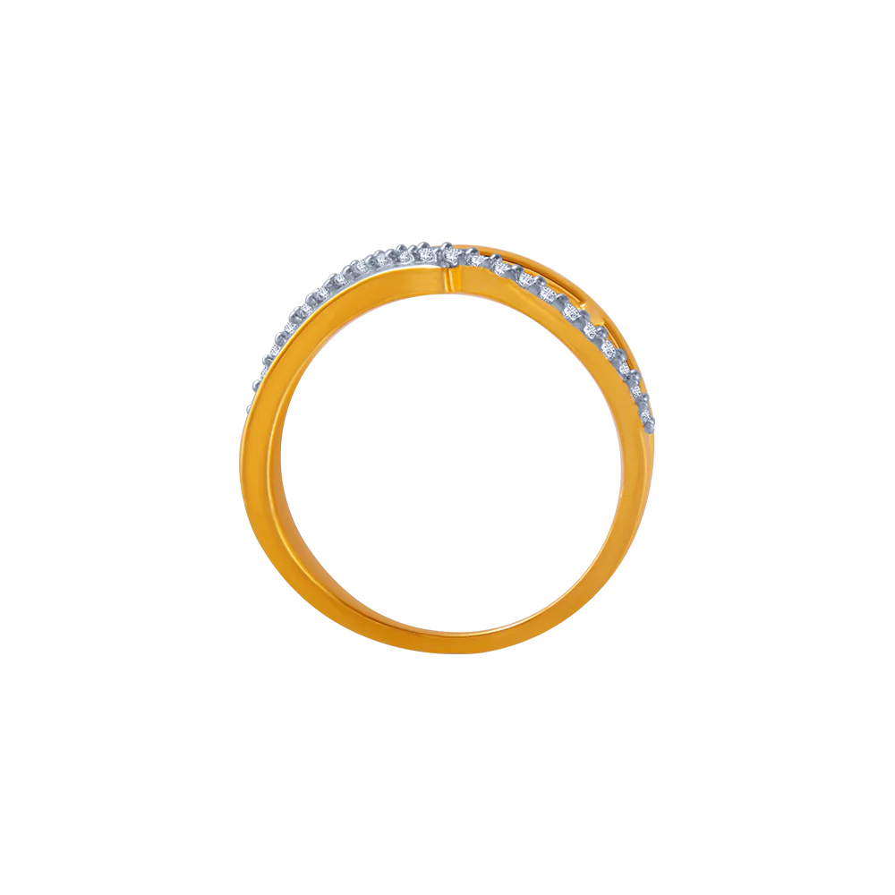 14KT (585) Yellow Gold And American Diamond Ring For Women - Image 3