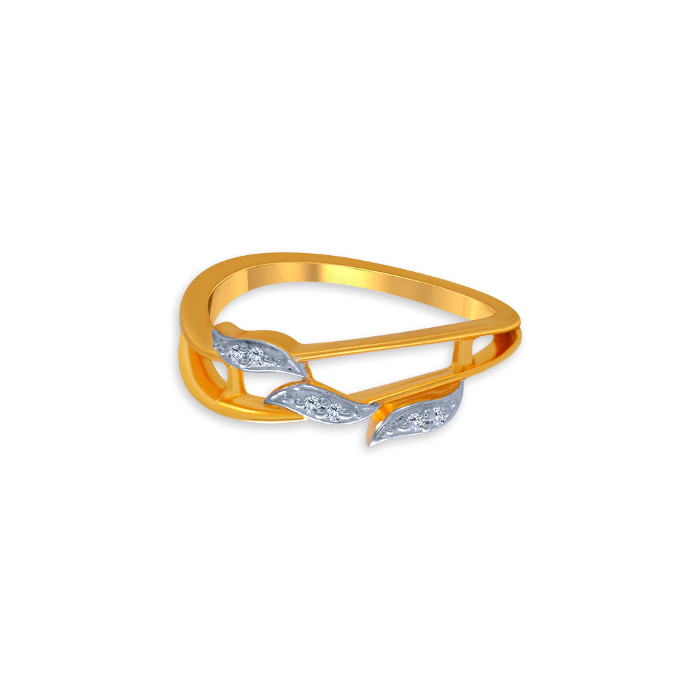 14KT (585) Yellow Gold And American Diamond Ring For Women - Image 2