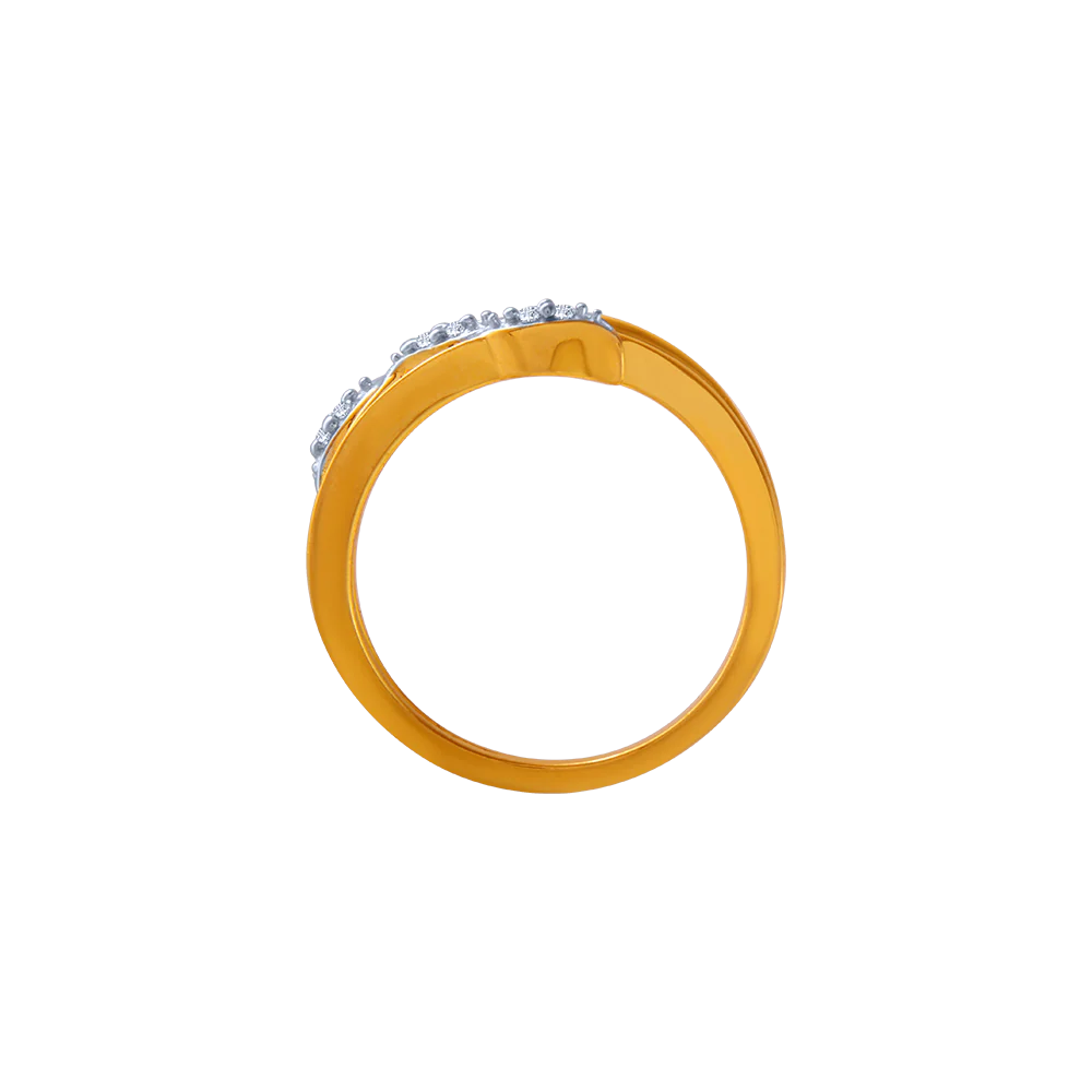 14KT (585) Yellow Gold And American Diamond Ring For Women - Image 3