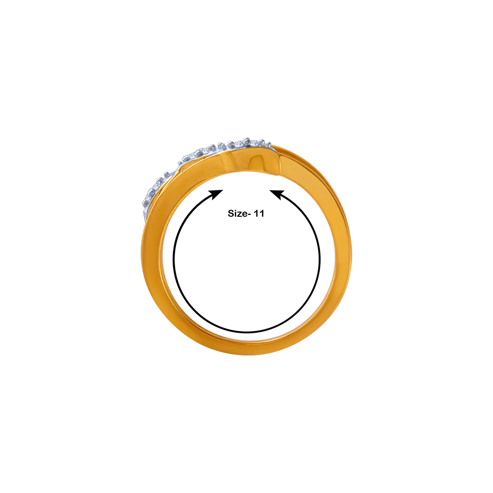 14KT (585) Yellow Gold And American Diamond Ring For Women - Image 5