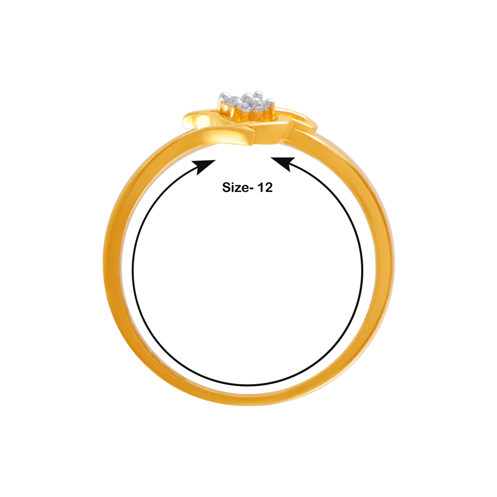 14KT (585) Yellow Gold And American Diamond Ring For Women - Image 4