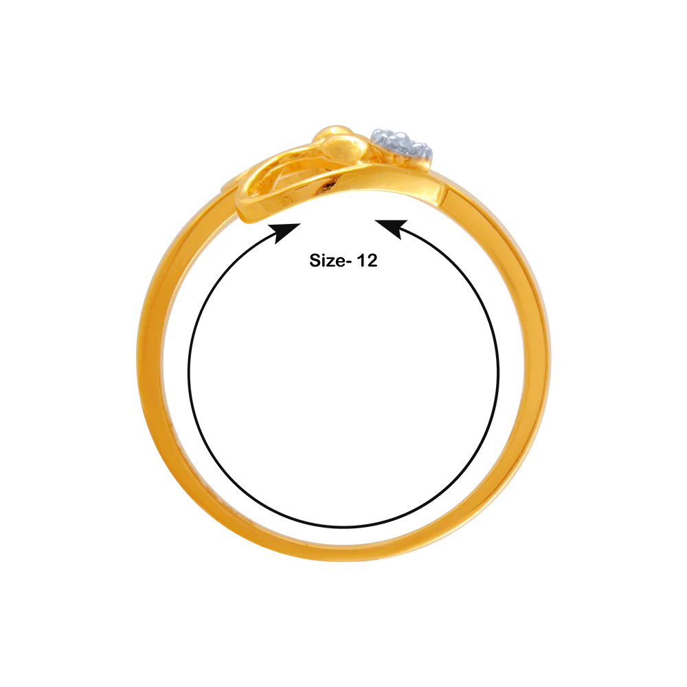 14KT (585) Yellow Gold And American Diamond Ring For Women - Image 4