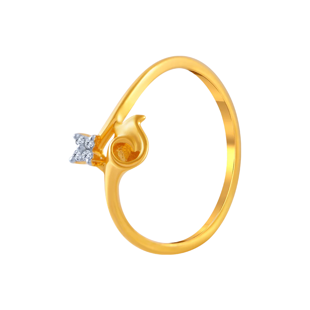 14KT (585) Yellow Gold And American Diamond Ring For Women - Image 3