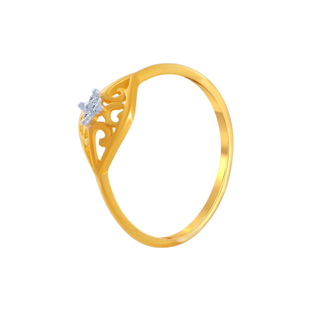 14KT (585) Yellow Gold And American Diamond Ring For Women - Image 3