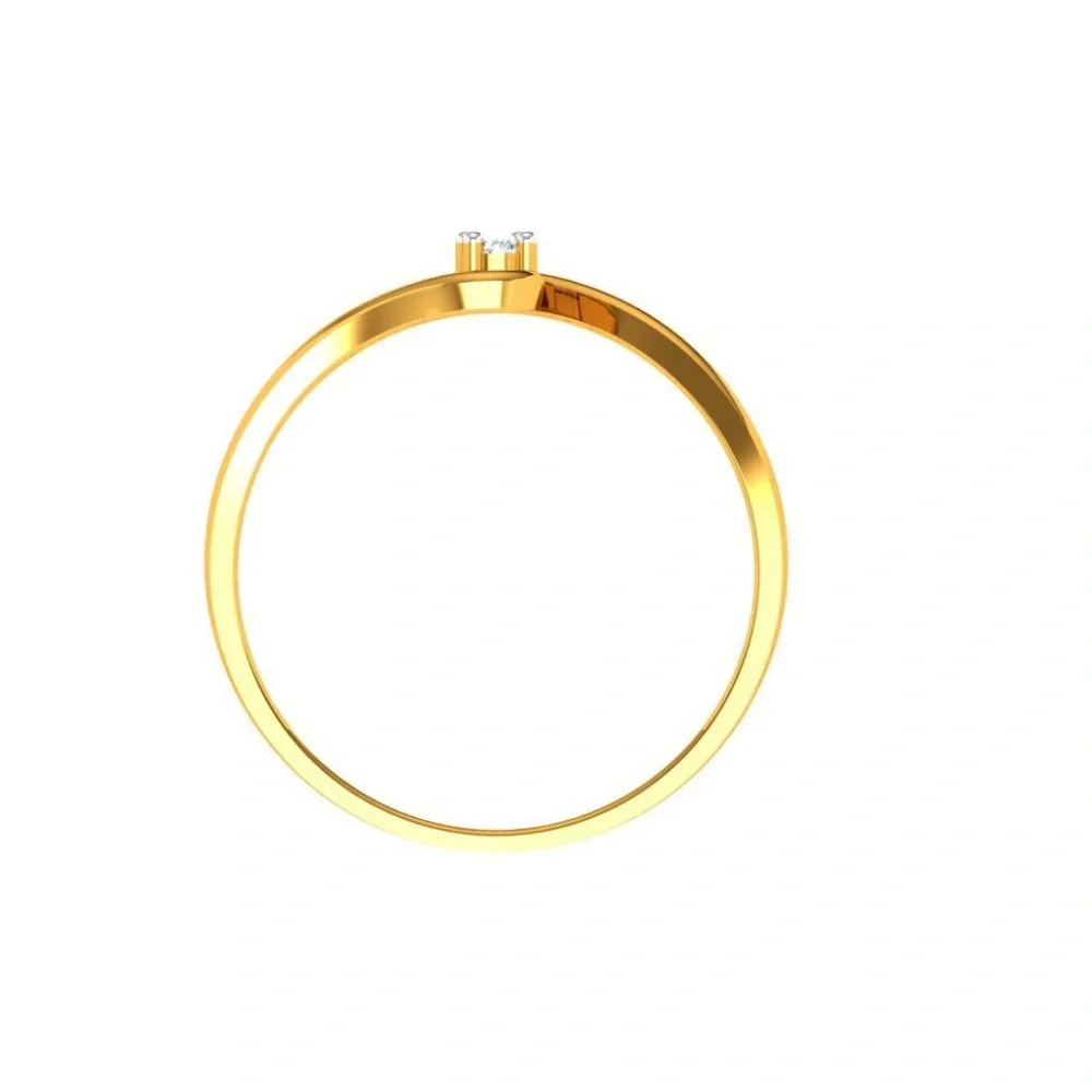 14KT (585) Yellow Gold And American Diamond Ring For Women - Image 4