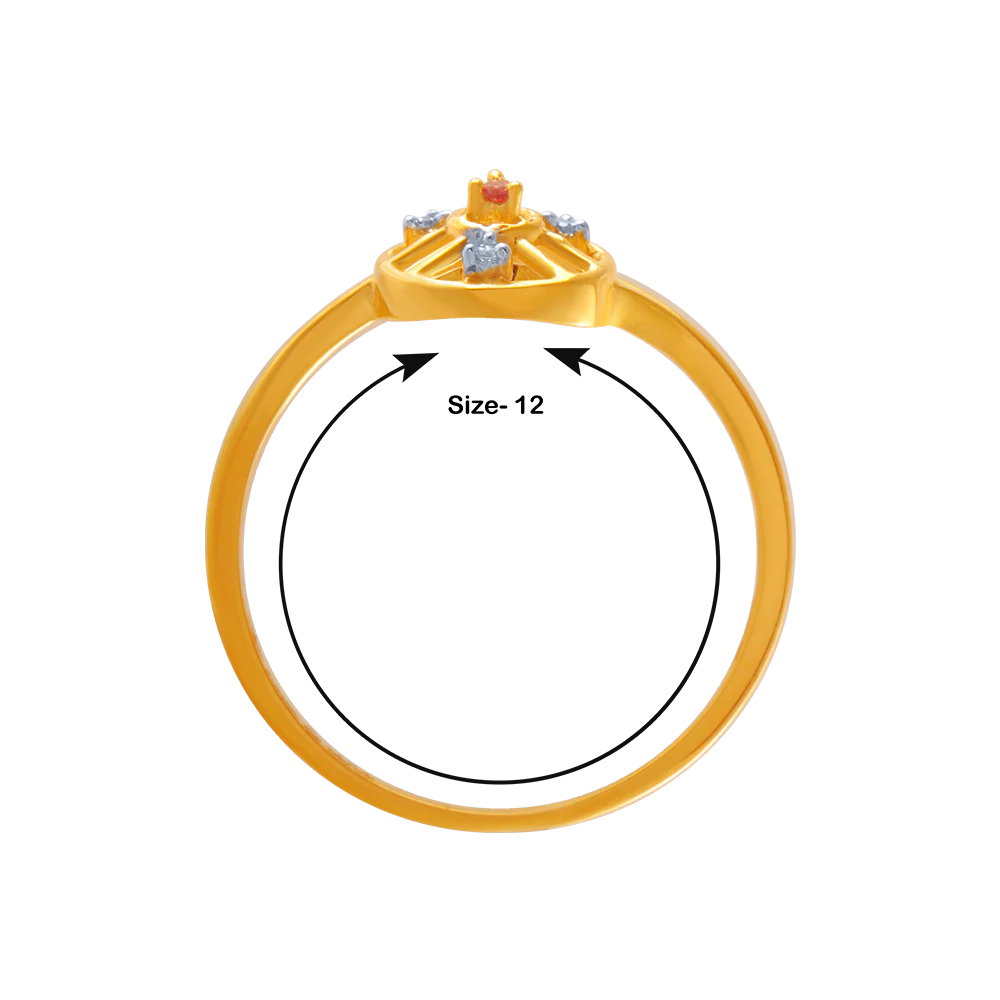 14KT (585) Yellow Gold And American Diamond Ring For Women - Image 4