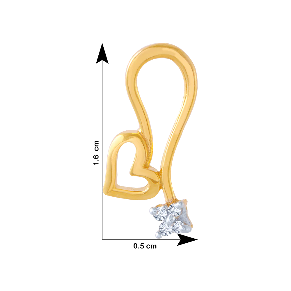 14KT (585) Yellow Gold And American Diamond Stud Earrings For Women - Image 4
