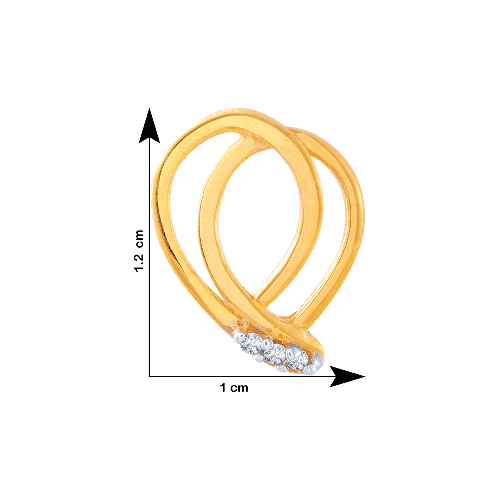 14KT (585) Yellow Gold And American Diamond Stud Earrings For Women - Image 4