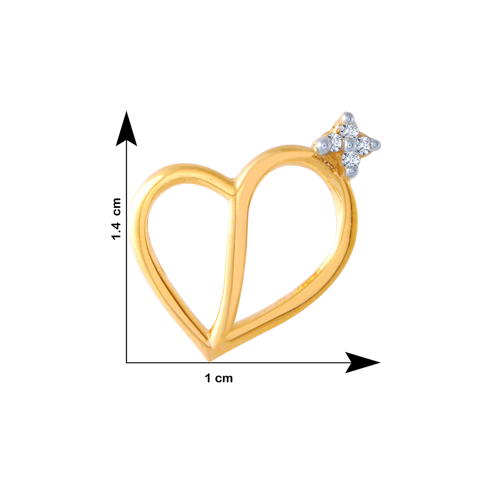 14KT (585) Yellow Gold And American Diamond Stud Earrings For Women - Image 4