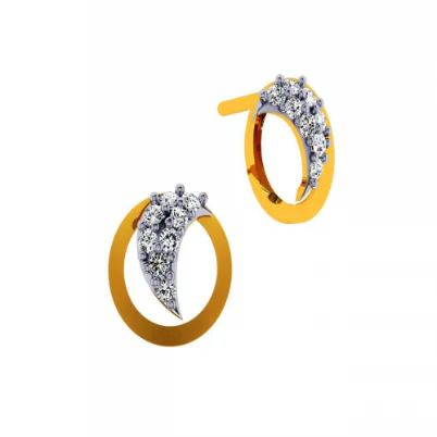 14KT (585) Yellow Gold And Diamond Earrings For Women - Image 9