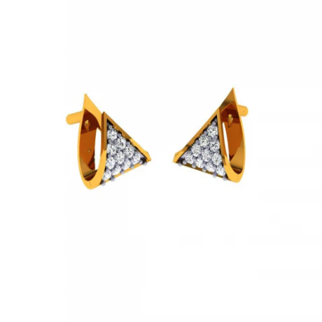 14KT (585) Yellow Gold And Diamond Earrings For Women - Image 10