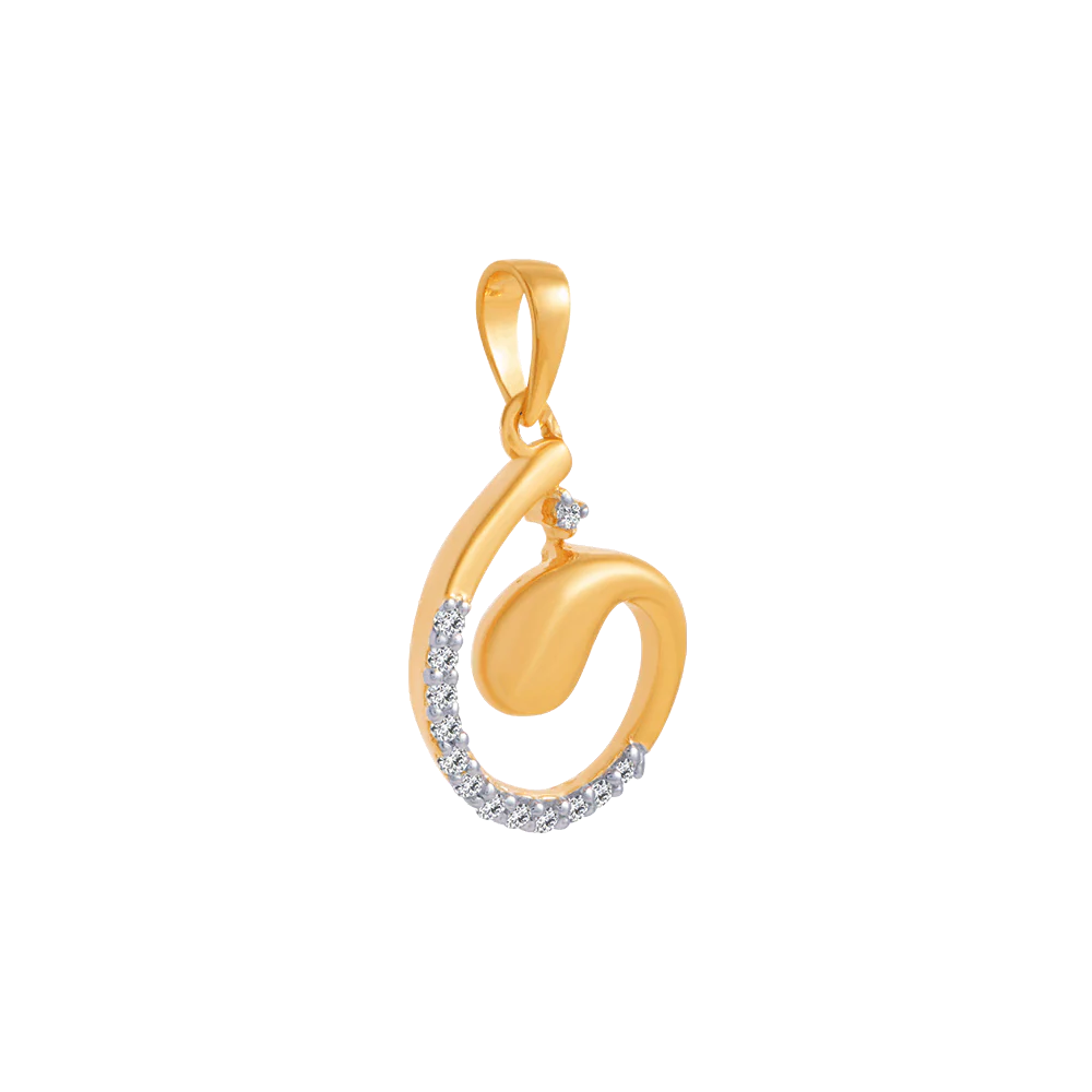 14KT (585) Yellow Gold And Diamond Pendant For Women - Image 3