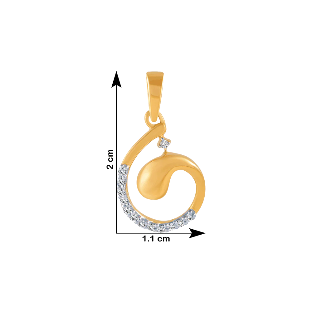 14KT (585) Yellow Gold And Diamond Pendant For Women - Image 4