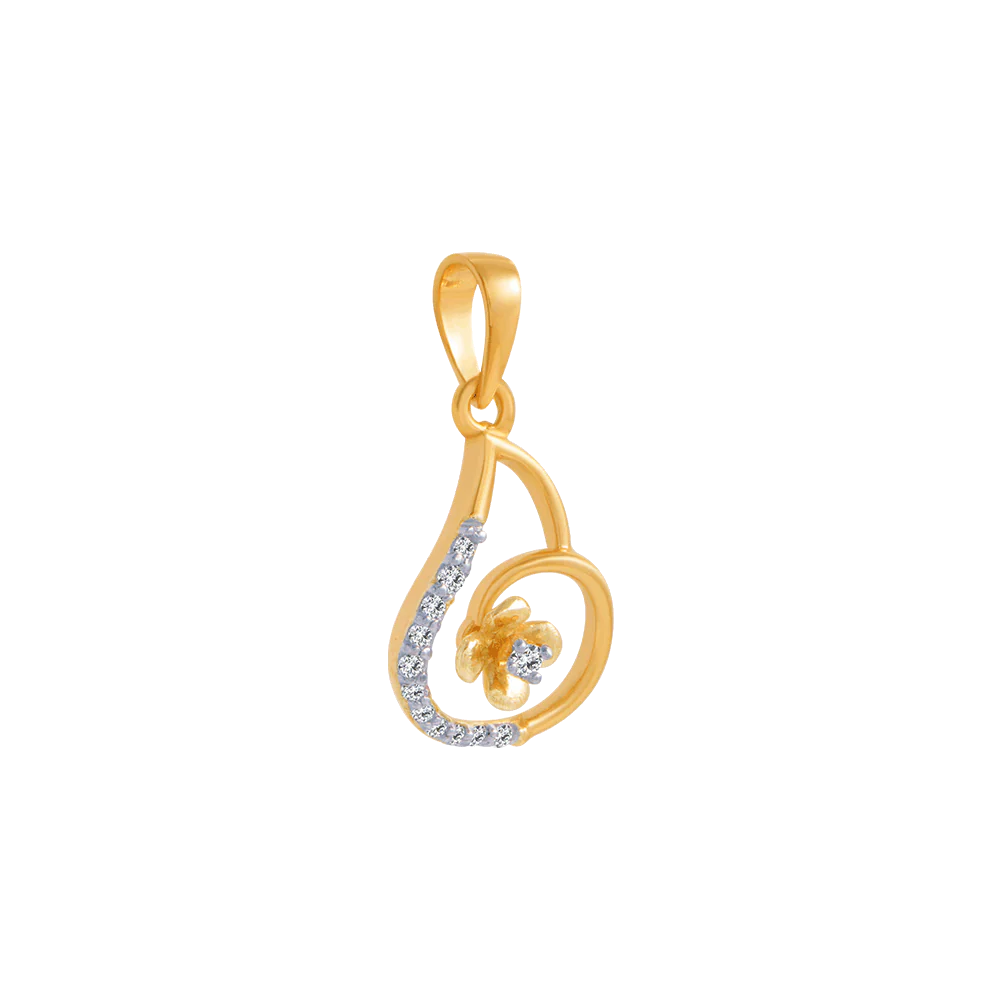 14KT (585) Yellow Gold And Diamond Pendant For Women - Image 3