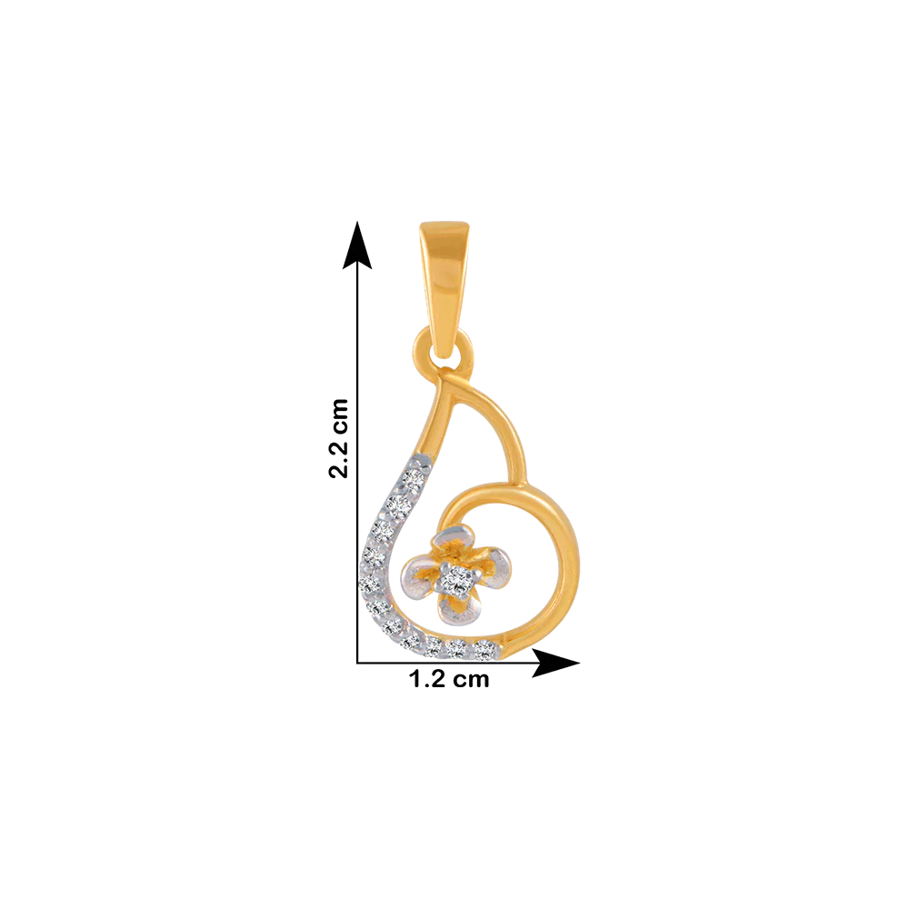 14KT (585) Yellow Gold And Diamond Pendant For Women - Image 4