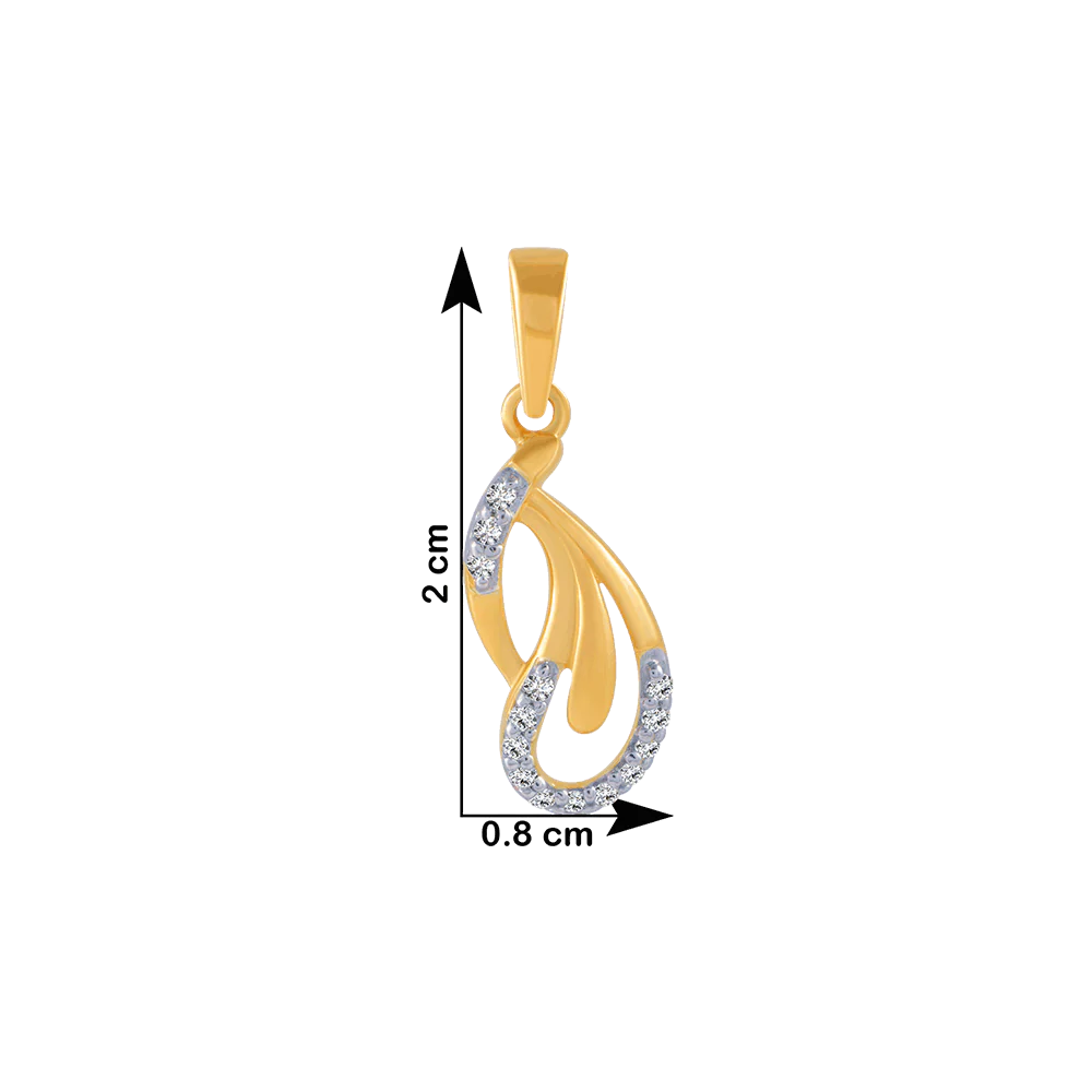 14KT (585) Yellow Gold And Diamond Pendant For Women - Image 4