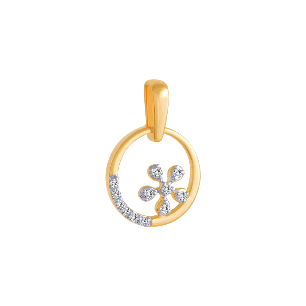 14KT (585) Yellow Gold And Diamond Pendant For Women - Image 3