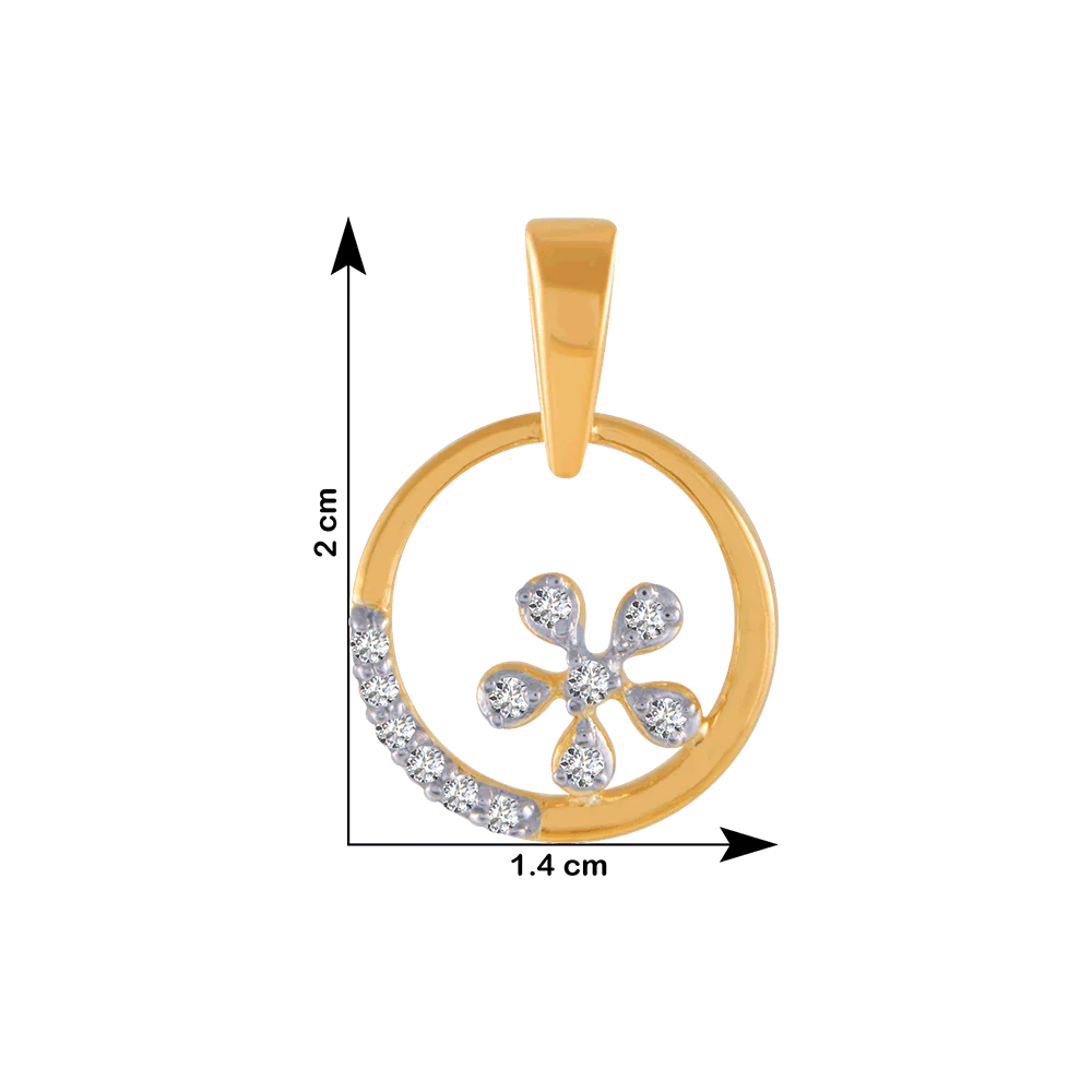 14KT (585) Yellow Gold And Diamond Pendant For Women - Image 4