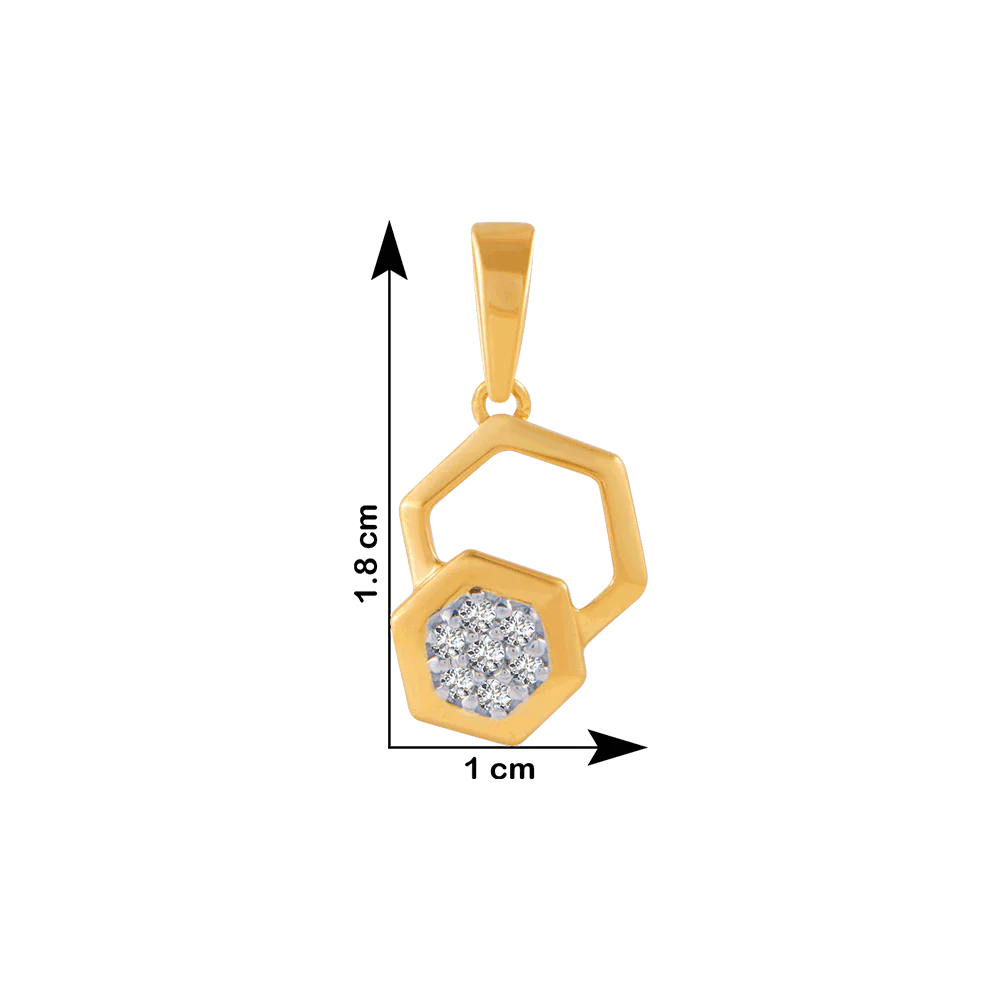 14KT (585) Yellow Gold And Diamond Pendant For Women - Image 4