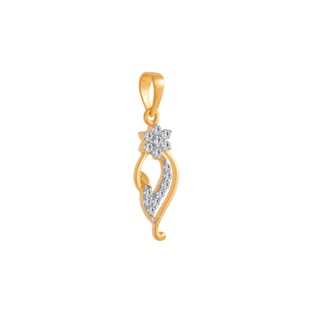 14KT (585) Yellow Gold And Diamond Pendant For Women - Image 3