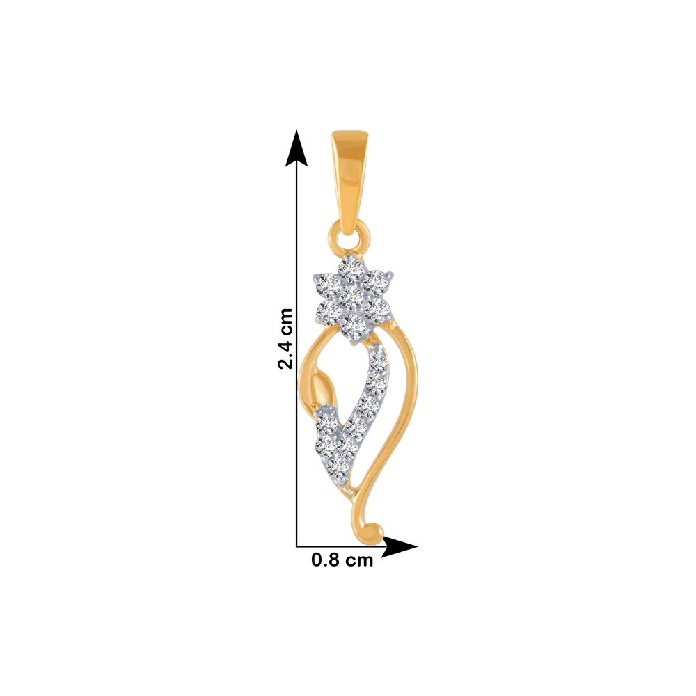 14KT (585) Yellow Gold And Diamond Pendant For Women - Image 4
