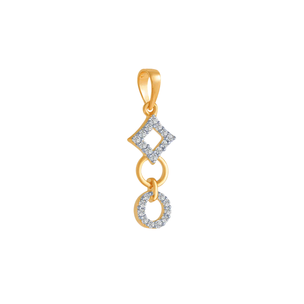 14KT (585) Yellow Gold And Diamond Pendant For Women - Image 3