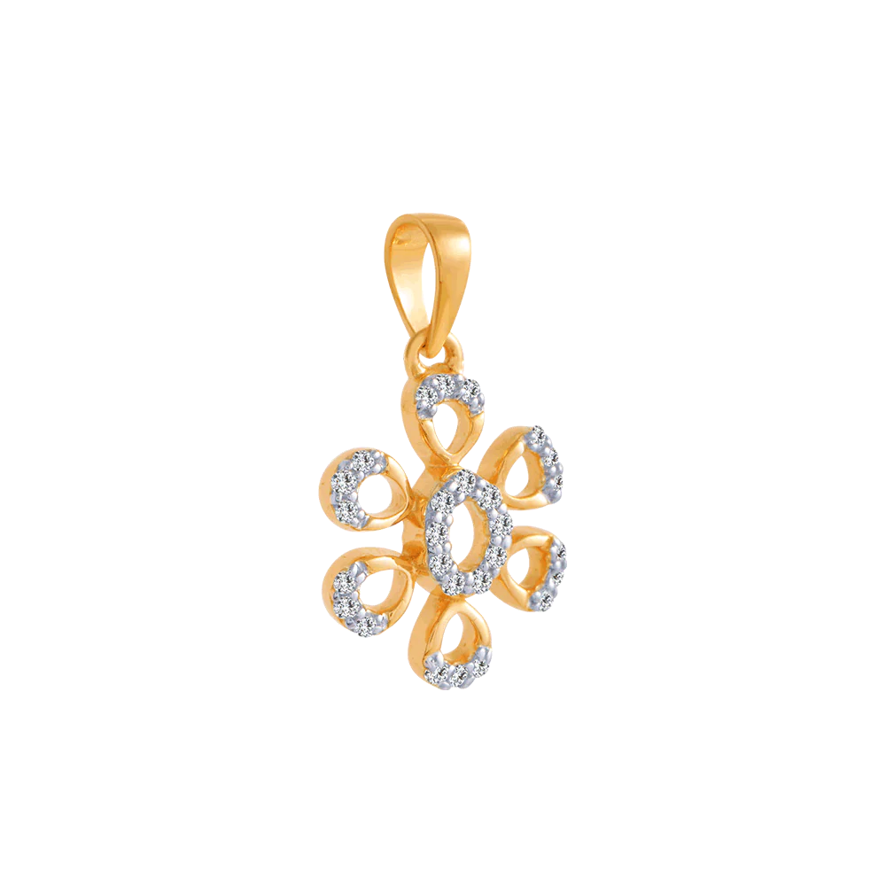 14KT (585) Yellow Gold And Diamond Pendant For Women - Image 3