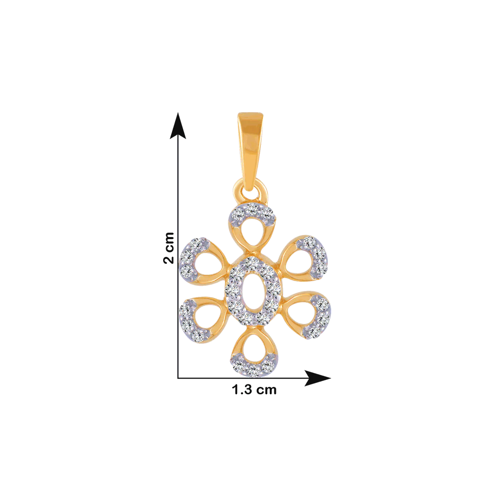 14KT (585) Yellow Gold And Diamond Pendant For Women - Image 4