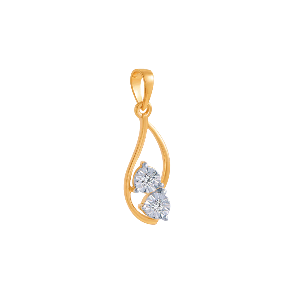 14KT (585) Yellow Gold And Diamond Pendant For Women - Image 3