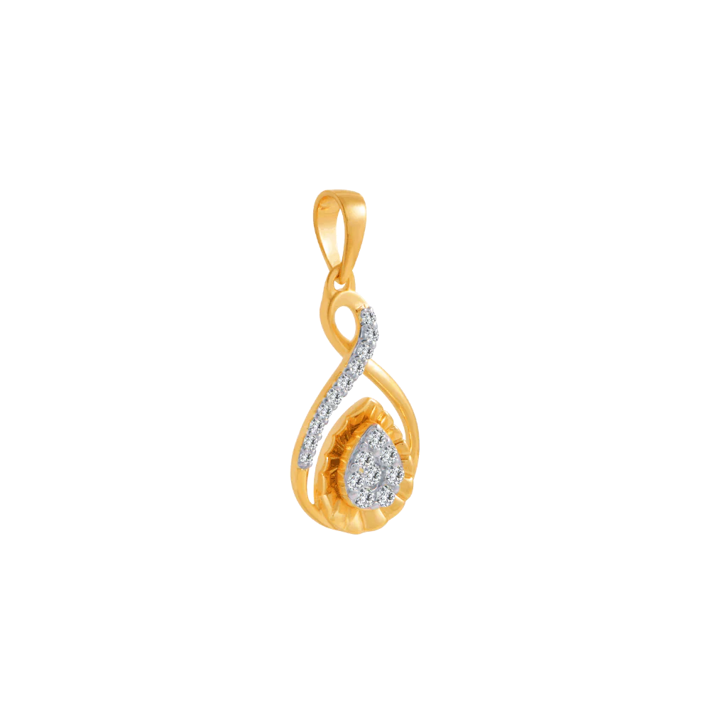 14KT (585) Yellow Gold And Diamond Pendant For Women - Image 3