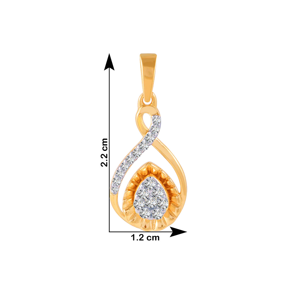14KT (585) Yellow Gold And Diamond Pendant For Women - Image 4
