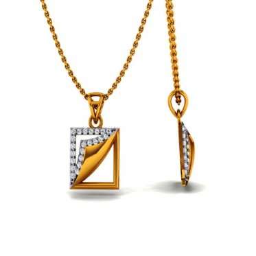 14KT (585) Yellow Gold And Diamond Pendant For Women - Image 5