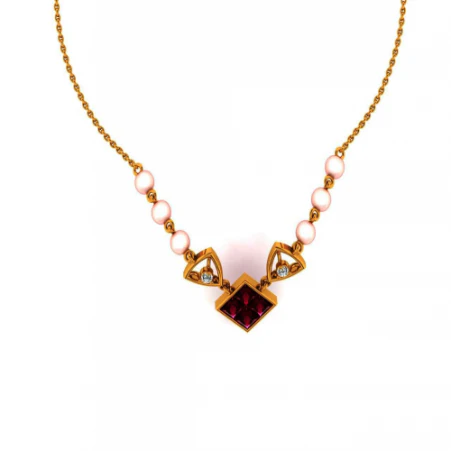 14KT (585) Yellow Gold And Diamond Pendant For Women - Image 3