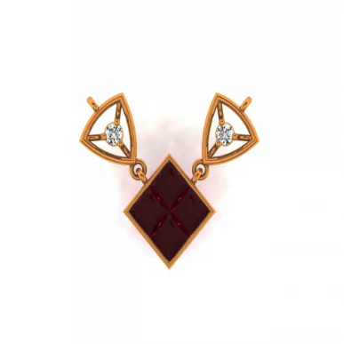 14KT (585) Yellow Gold And Diamond Pendant For Women - Image 5
