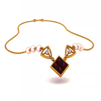 14KT (585) Yellow Gold And Diamond Pendant For Women - Image 9