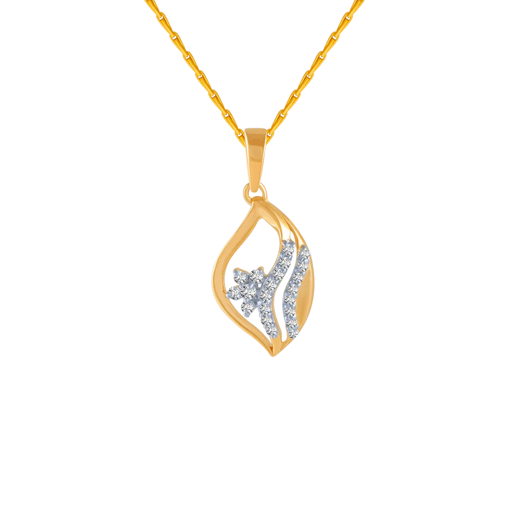 14KT (585) Yellow Gold And Diamond Pendant For Women
