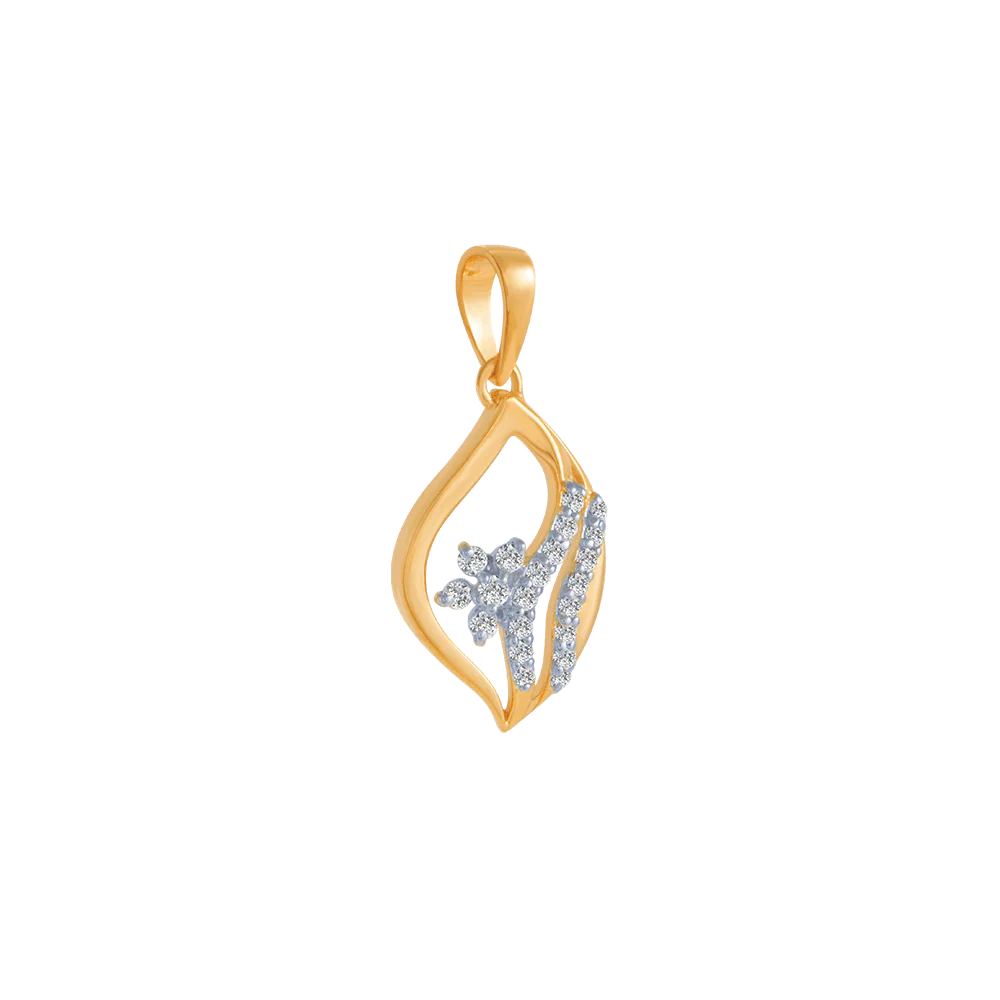 14KT (585) Yellow Gold And Diamond Pendant For Women - Image 3