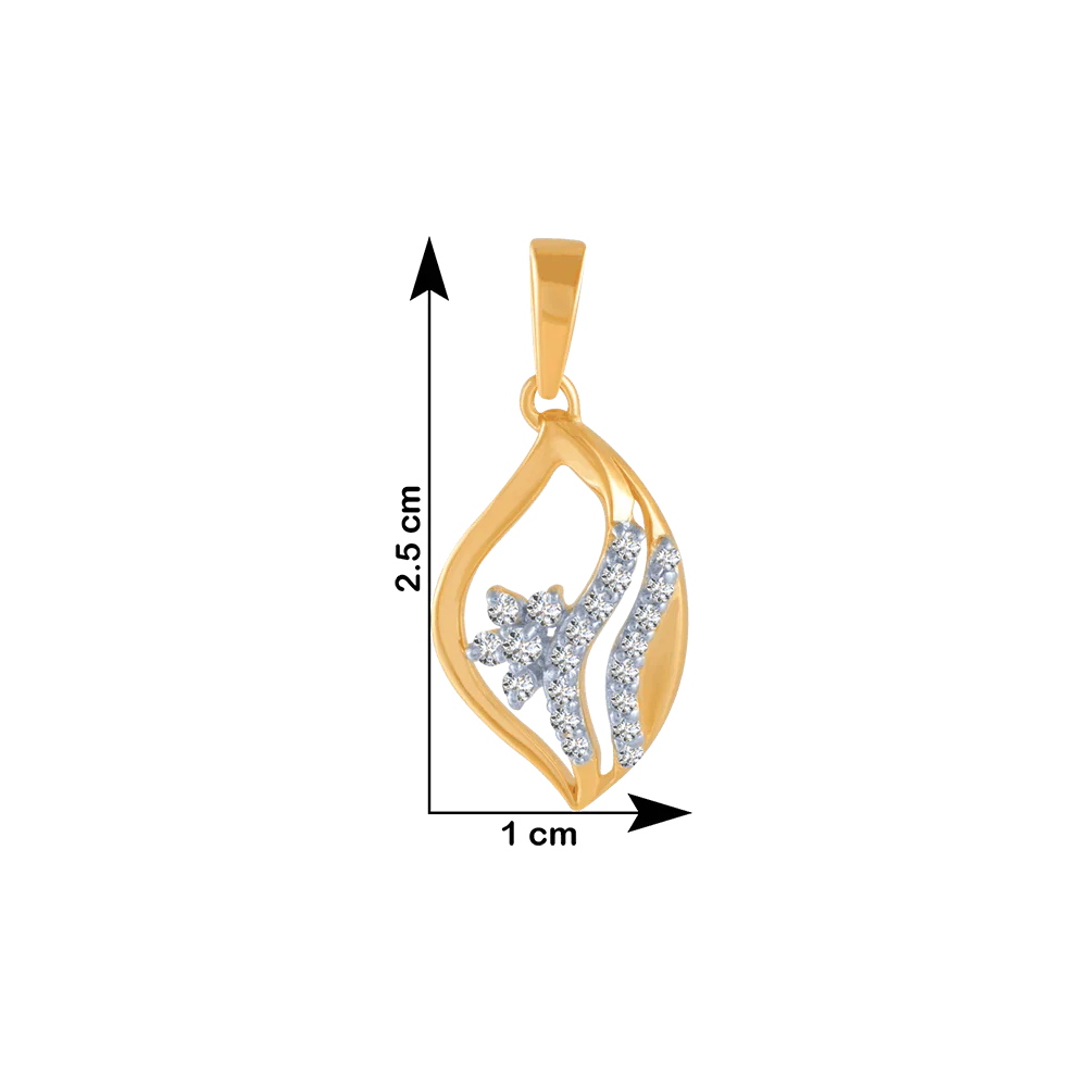 14KT (585) Yellow Gold And Diamond Pendant For Women - Image 4