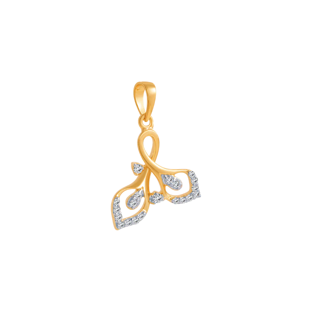 14KT (585) Yellow Gold And Diamond Pendant For Women - Image 3