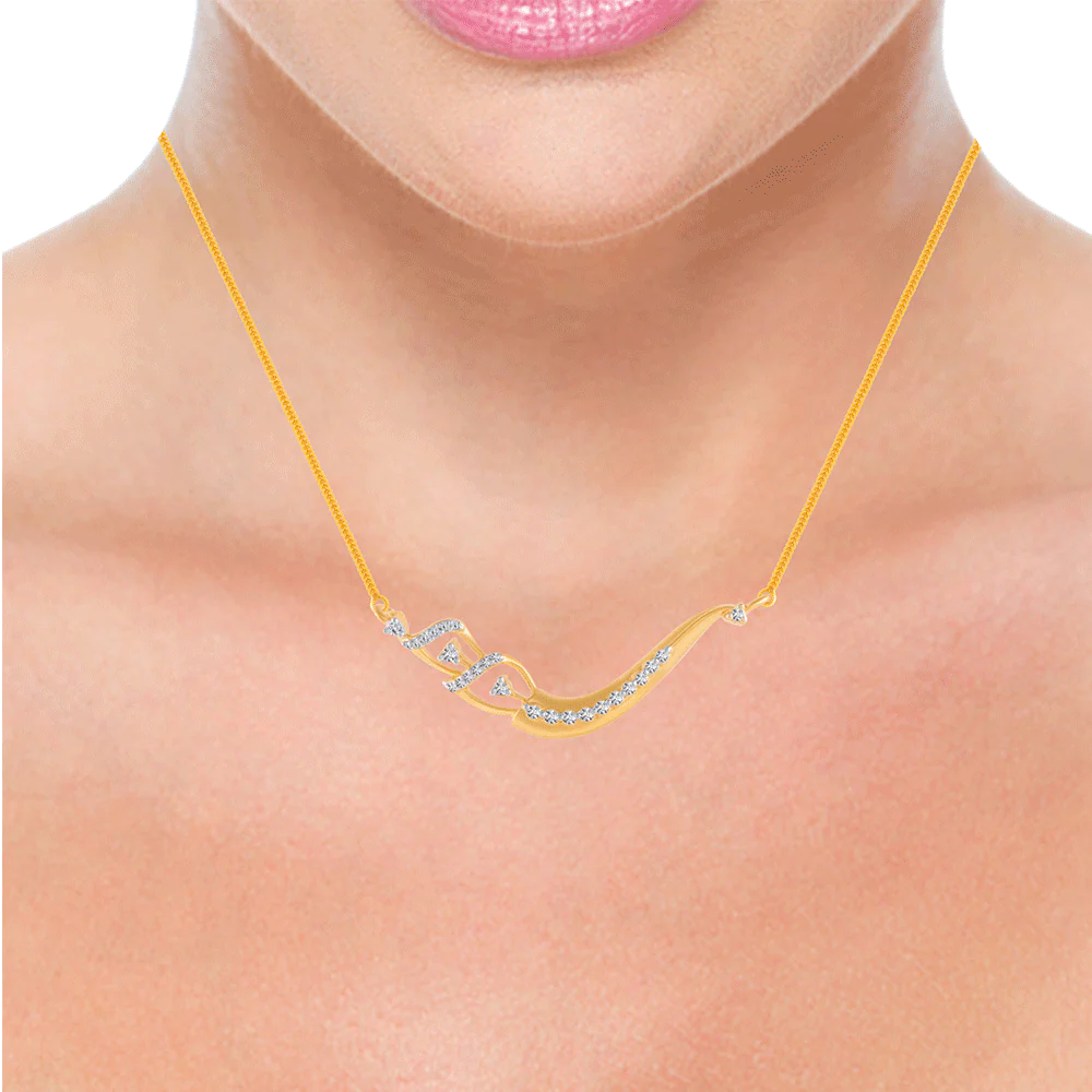 14KT (585) Yellow Gold And Diamond Pendant For Women - Image 2