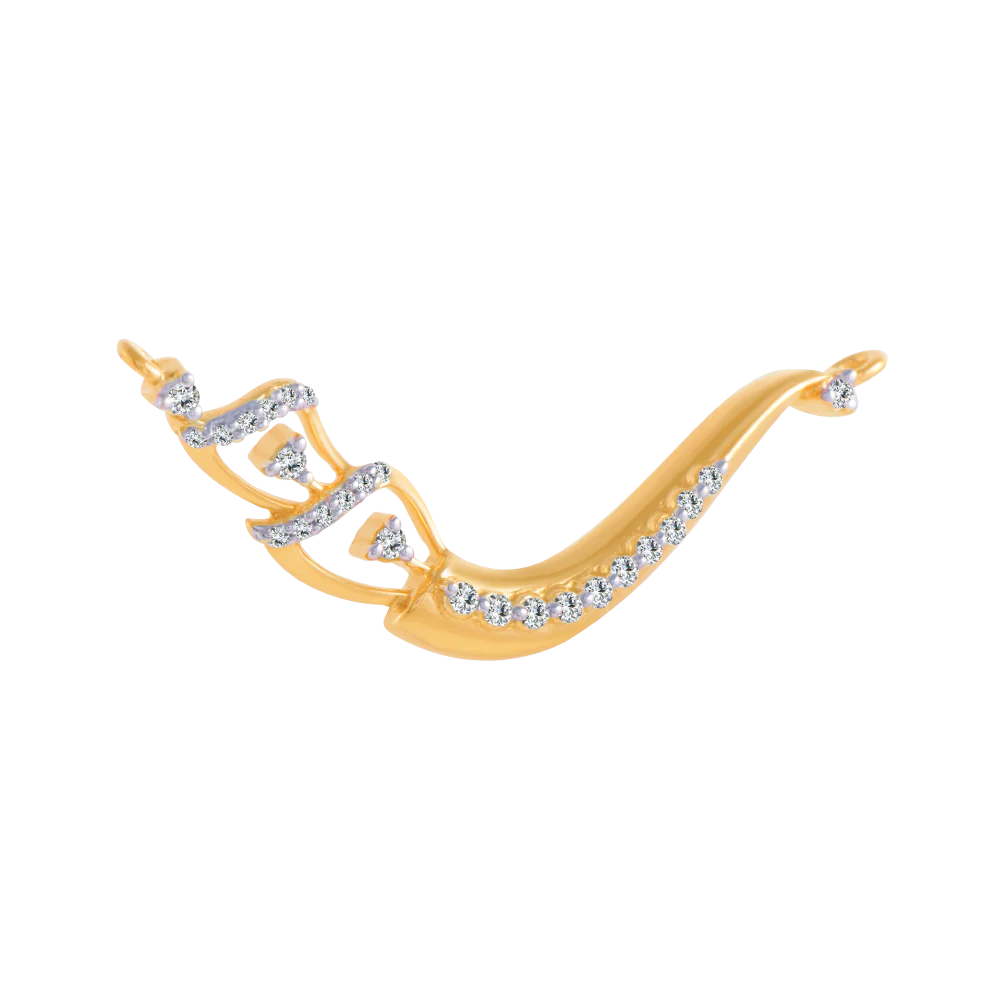 14KT (585) Yellow Gold And Diamond Pendant For Women - Image 3