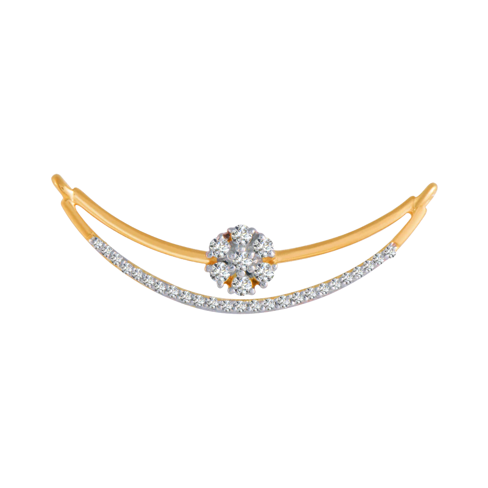 14KT (585) Yellow Gold And Diamond Pendant For Women