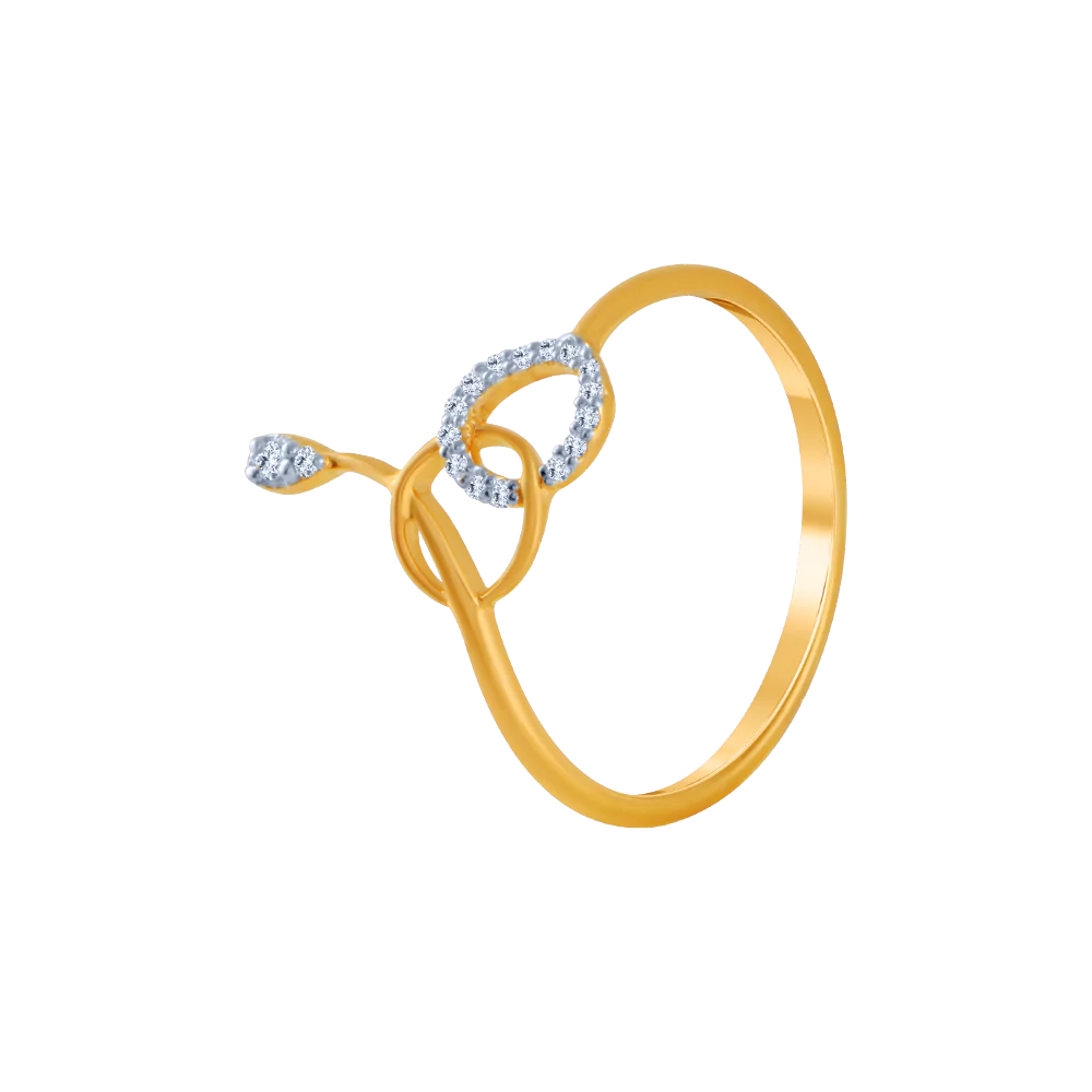 14KT (585) Yellow Gold And Diamond Ring For Women - Image 3