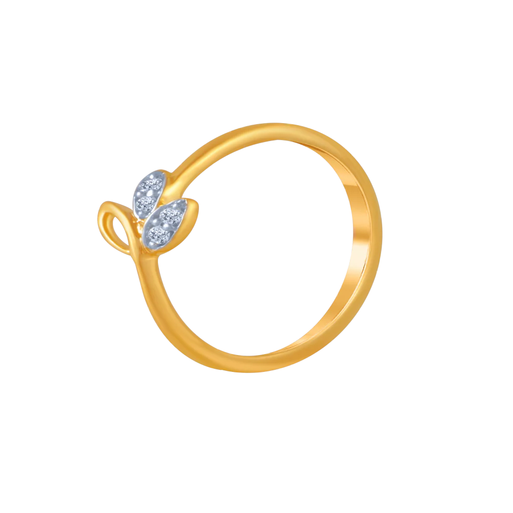 14KT (585) Yellow Gold And Diamond Ring For Women - Image 3